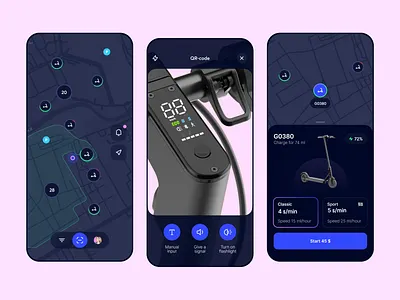 Dragonfly App Design app city cuberto experience design graphics icons illustration interface design ios map scooter sport transport ui usability ux