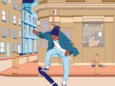 Downtown art artist illustrations illustrator skate