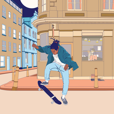 Downtown art artist illustrations illustrator skate