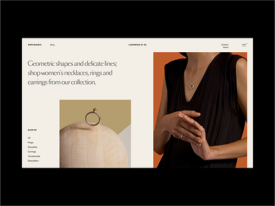 BoriBianka I - Online Shop art direction branding concept design ecommerce exploration fashion figma jewellery jewelry photography shop styletile typography ui web website