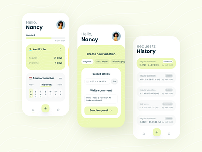 Vacation Management App app design design flat management app managment minimal product design team team management time ui ui ux ui design uidesign ux ux ui ux design uxdesign vacation