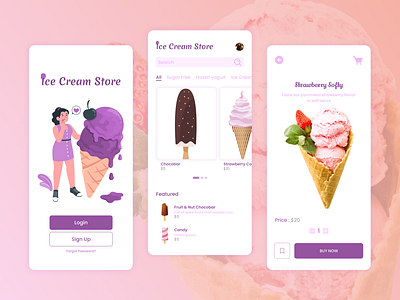 Ice Cream Store app design design ui ux