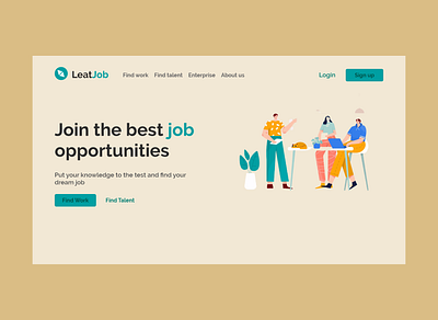 LeatJob Web branding design illustration job application job listing jobs ui uidesign ux uxdesign web website work workspace