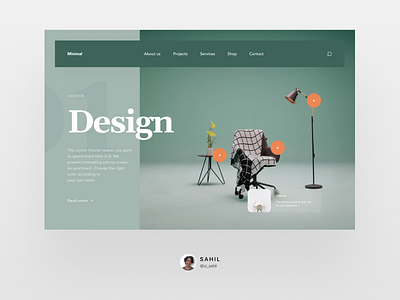Minimal Interior Design Web UI architecture concept furniture design interior interiors minimalist ui ux web design webdesign website