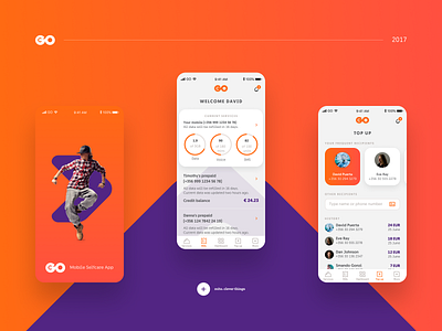 GO Mobile Selfcare App Concept communications services design go interface malta mobile mobile app mobile app design mobile ui telco