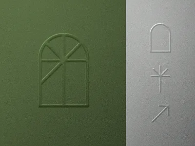 Juliana Macena Architecture Concept arrow branding concept construction door identity logo minimalist nature perspective plant symbol window