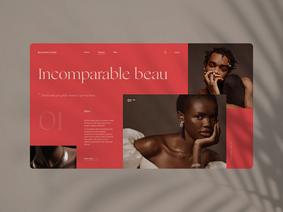 Balenciaga jewelry store main page branding design fashion minimal typogaphy ui ux uxui web website