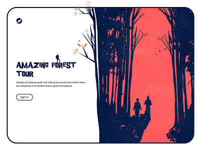 Hero Section - Amazing Forest app design forest hero image hero section illustration travel agency travel app travelling travelling app typography ui web web page design web page illustration