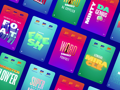 WordSmint | Result Cards app branding cards cards design cards ui design icon illustration illustration art mobile motion design ranking result cards results smint typography ui ux wordmsint