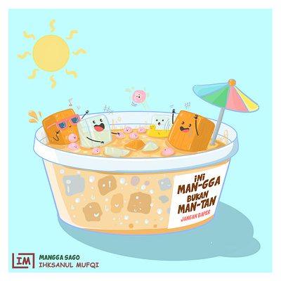 mangga sago not mango tango cartoon food illustration illustration indonesia