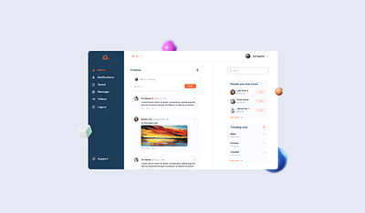 Timeline Screen branding buttons clean colors concept creativity design figma followers fresh new profiles screen shapes timeline trending typography ux web