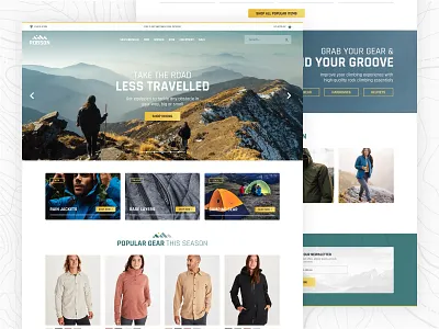 Robson Outdoor Clothing Ecommerce Website camping carousel ecommerce ecommerce design hiking home page homepage outdoor redesign ui ui desgin website
