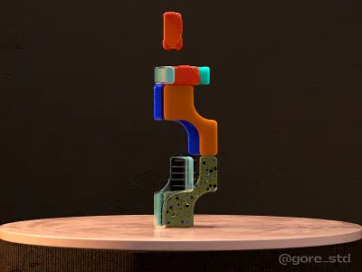 Modernismo. Letter I ***36Days of Type 2021 3d 3d art 3d artist 3dfont 3dillustration 3dtype 3dtypo color colors constructivism design illustration playfont shapes type typeface typography