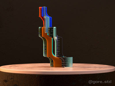 Modernismo. Letter L ***36Days of Type 2021 3d 3d art 3d artist 3dfont 3dillustration 3dtype 3dtypo color colors constructivism design illustration playfont shapes type typeface typography