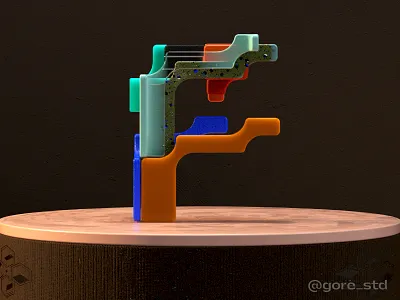 Modernismo. Letter F ***36Days of Type 2021 3d 3d art 3d artist 3dfont 3dillustration 3dtype 3dtypo color colors constructivism design graphic design illustration playfont shapes type typeface typography