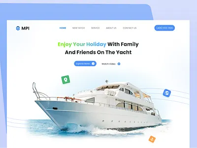 YATCH WEBSITE blue creative design design greatdesign holiday minimal ui uiuxdesign ux webdesign website design yatch