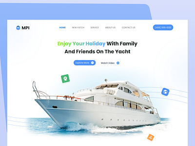 YATCH WEBSITE blue creative design design greatdesign holiday minimal ui uiuxdesign ux webdesign website design yatch