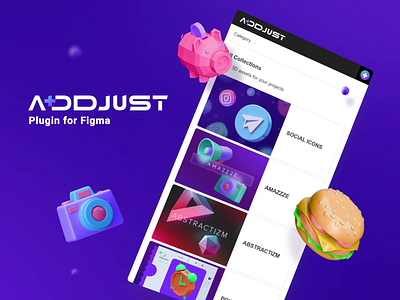 ADDJUST ( Plugin for Figma ) 3d addjust figma free freebie gif icon icons illustration lowpoly pack plugin png ui ui ux uidesign uiux web website