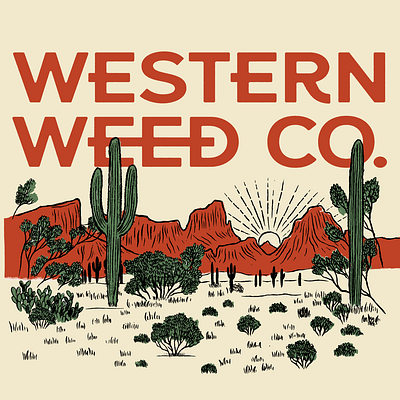 Western Weed Co. Web Design & Branding brand identity branding cannabis branding cannabis design web design weed branding western western illustration