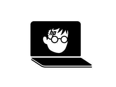 HP art bw character harrypotter hp human illustration logo vector