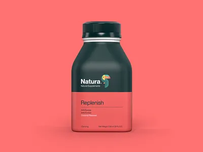 Natura Replenish Concept bird brand brand identity branding clean concept geometric identity layout minimal nature package package design packaging packaging design toucan tropic tropical