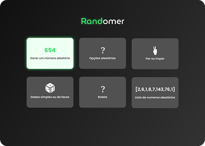 Randomer apple dark app dark mode dark theme design figma green light web