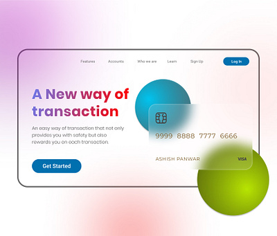 Transaction glassmorphic glassmorphism gradient product design ui ui ux uiuxdesigner