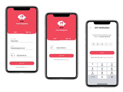 Sign-in and Sign-up screen of Food Delivery App food app food delivery app login screen signup ui uidesign