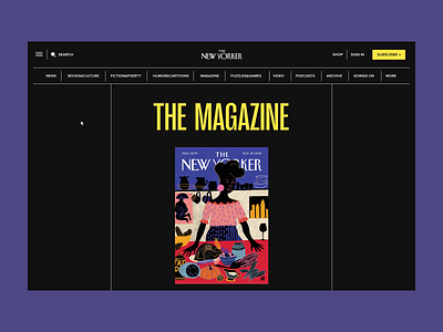 The New Yorker Magazine animation design minimal ui ux web