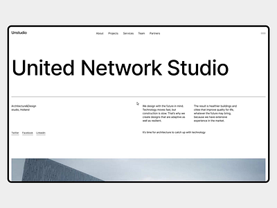 Unstudio — redesign concept animation design minimal ui ux web