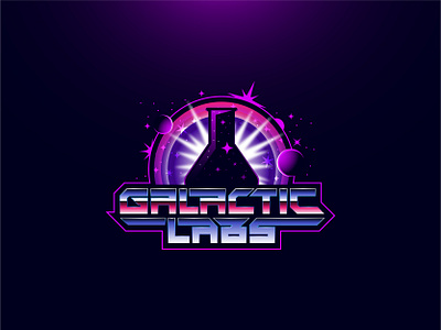 Galactic Labs branding flask futuristic logo galactic galactic logo galaxy lab lab logo logo planets scifi space space logo stars vector