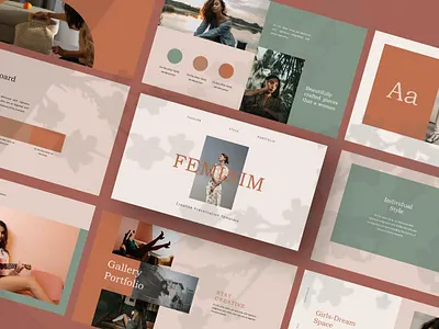 Feminim Presentation Templates clean colorful company corporate google slides keynote modern multipurpose multipurpose template photography pitch deck portfolio powerpoint presentation studio template unique web design web development website