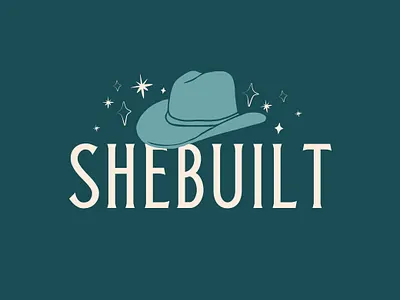 SheBuilt Logo Design branding cowboy hat design icon illustration illustrator logo stars western