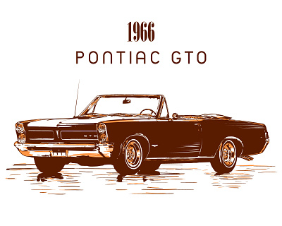 1966 Pontiac GTO 1966 auto automotive car classic convertible graphic gto illustration pontiac scalable vector vintage