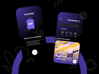 Trip Buddy App app app design design flat mobile mobile app mobile design mobile ui travel travel app traveling trip ui vector