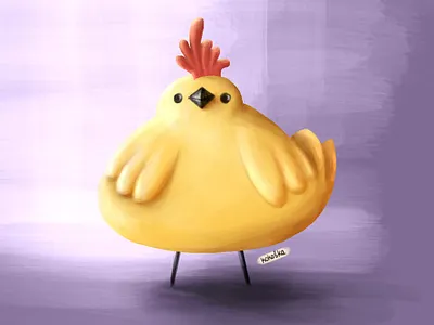 Chubby chicken drawing illustration