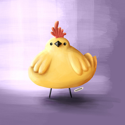 Chubby chicken drawing illustration