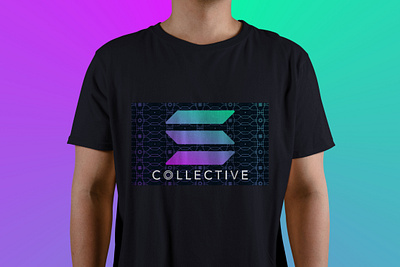 SOLANA COLLECTIVE T-SHIRT branding crypto design flat logo minimal nftart typography vector