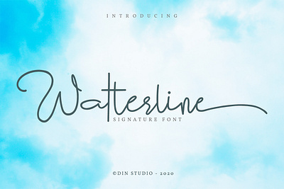 Watterline - Signature Font branding fonts handlettering icon lettering logo logo type script script font signature font