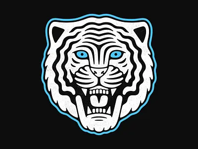 Tiger anger design emblem grunge illustration mascot poster print retro sports logo t shirt design textured tiger vector vintage wild cat