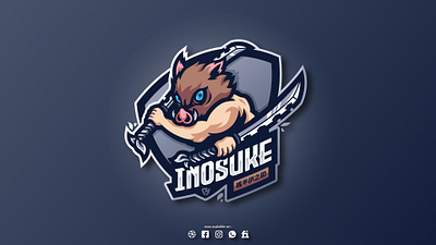 INOSUKE HASHIBIRA Mascot Logo branding character design esport logo esports game gaming logo hashibira inosuke hashibira inosuke kimetsu no yaiba logo mascot mascotlogo