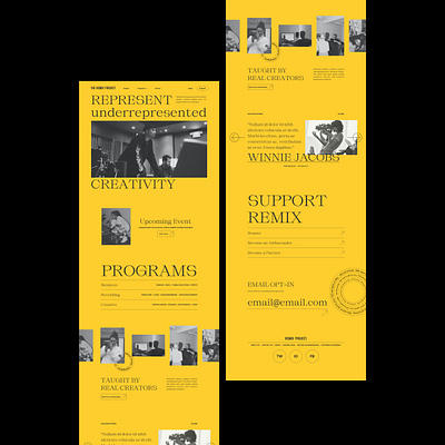 Website Design Concept - The Remix Project branding branding design graphic design landing page logodesign portfolio typography ui ux web design