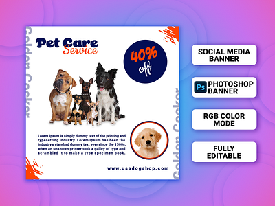 Pet Social Media Post | Instagram Post | Banner ads banner banner ads banner design facebook ad facebook ads facebook banner food food banner google ad banner google banner ads instagram banner instagram post instagram stories modern banner social media social media banner social media post design web banner web banner ad web banner design