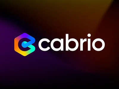 Cabrio Logo Design, C letter Gradient rainbow infinity color 3d 99designs brand identity brand style guidelines c logo colorful creative crypto fiverr gradient hexagon lettermark logodesign logomark minimalist modern logo real estate round shape upwork wordmark