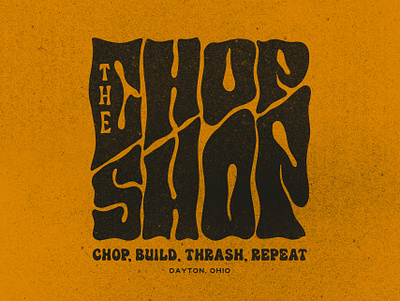 Chop Shop Motorcycle Logo Lettering branding chop shop eric waetzig hand lettering hardworth design lettering logo logos motorcycle psychadelic retro squared typeography