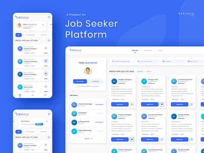 CariKerja - Job Seeker App and Website clean clean ui job search job seeker landingpage layout platform ui uidesign ux webdesign website