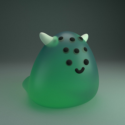 Anya, the cute slime gal 3d modeling animation cartoon cinema4d cute illustration monster motion design practice slime