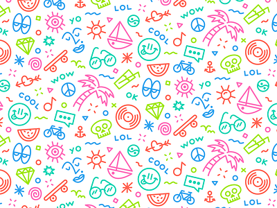 Let's party 🎈 art doodle icon illustration pattern repeat summer surfacepattern vector