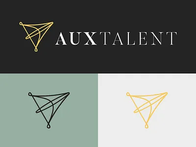 Aux Talent Logo agency arrow bow branding design logo navigation talent vector