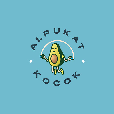 Avocado Shake avocado cartoon character fruit health jump logo mascot milkshake rope smoothies sport vector